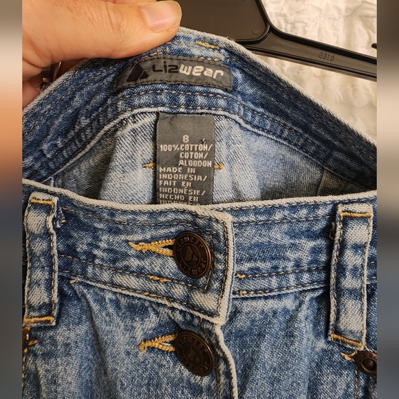 Vintage Y2K Lizwear Button up DENIM Maxi Skirt Size 8 - 28/29" Waist - Picture 2 of 3